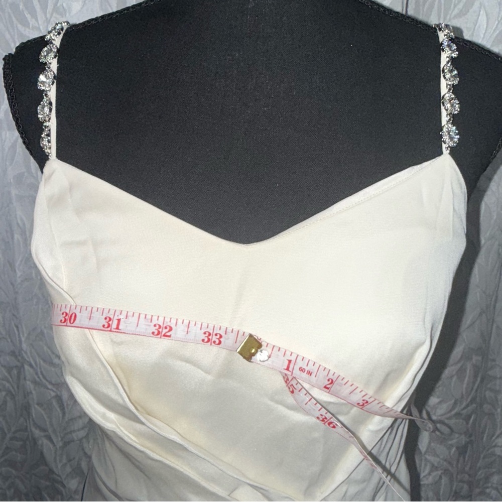 Ann Taylor ivory white and silver straps size 0 NWT bridal prom wedding dress - Picture 7 of 16